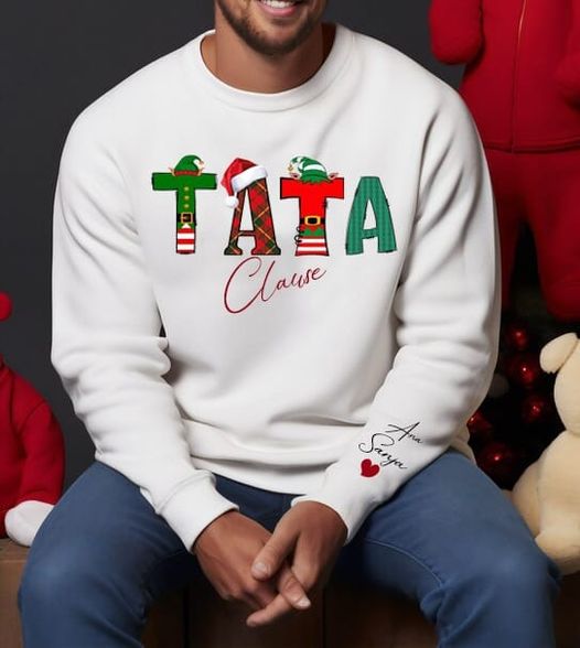 majica Lea tata clause sa imenima djece na rukavu kapica