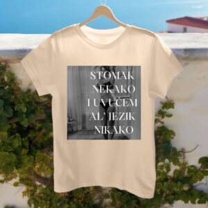 Majica "Stomak nekako i uvučem al jezik nikako"