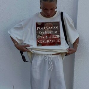 Majica "Pokušavam da budem fina ali jezik ne surađuje"